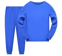 Ensemble de Pyjama pour Enfants Loungewear décontracté Tenue Doux Couleur Unie Kawaii d'été Plage T Shirt Enfant Haut Col Rond Pantalon Automne Printemps 2-9 Ans