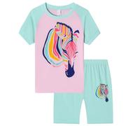 Ensemble de Pyjama pour Enfants Loungewear décontracté Tenue Pyjamas Manches Longues Doux et Respirant 2 Pieces Classique Haut Col Rond Pantalon Garçon Léger D'été