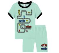 Ensemble de Pyjama pour Enfants Loungewear décontracté Tenue Pyjamas Manches Longues Doux et Respirant 2 Pieces Classique Haut Col Rond Pantalon Garçon Léger D'été