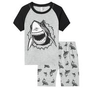 Ensemble de Pyjama pour Enfants Loungewear décontracté Tenue Pyjamas Manches Longues Doux et Respirant 2 Pieces Classique Haut Col Rond Pantalon Garçon Léger D'été
