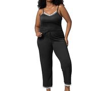Ensemble de pyjama pour femme en coton - Bonne coupe - Coton chaud - À carreaux - Pyjama - Ensemble de vêtements de nuit doux et chaud - Avec sweat-shirt - Vêtement de nuit - Vêtement de détente doux
