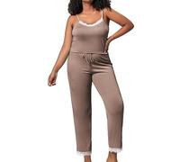 Ensemble de pyjama pour femme en coton - Bonne coupe - Coton chaud - À carreaux - Pyjama - Ensemble de vêtements de nuit doux et chaud - Avec sweat-shirt - Vêtement de nuit - Vêtement de détente doux