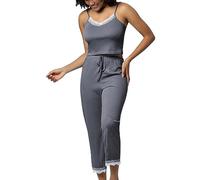 Ensemble de pyjama pour femme en coton - Bonne coupe - Coton chaud - À carreaux - Pyjama - Ensemble de vêtements de nuit doux et chaud - Avec sweat-shirt - Vêtement de nuit - Vêtement de détente doux