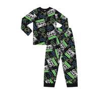 Ensemble de pyjama pour garçon Game Over Gaming en polaire long avec nœud cadeau, Noir , 11-12 ans