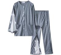 Ensemble de pyjama pour homme, blouse d'hôpital déchirable, robe pour patient alité, vêtements pour patients après chirurgie, tenue pour soins aux personnes âgées, vêtement de récupération à manches