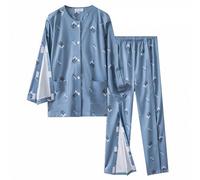 Ensemble de pyjama pour homme, blouse d'hôpital détachable, Bedridden Patient Gown, vêtements pour patients, dialyse, soins aux personnes âgées, combinaison d'hôpital, récupération à manches longues