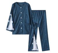 Ensemble de pyjama pour homme, blouse d'hôpital détachable, vêtement de patient, vêtements de patient, dialyse, soins aux personnes âgées, combinaison d'hôpital, récupération à manches longues