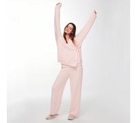 Ensemble de pyjamas 2 pièces pour Noël et le Nouvel An, hiver, rose, basiques, polaire douce, Top enveloppant et pantalon, tenue de détente L,M,S,XL,XS,XXL,XXS,XXXL,XXXXLUnicoloreFlanelle