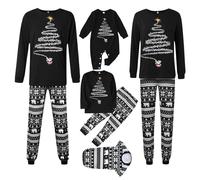 Ensemble de pyjamas de Noël pour toute la famille Pyjamas à manches longues imprimés de Noël pour parents, enfants, bébés et animaux de compagnie Ensemble deux pièces pour se détendre #