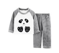 Ensemble de pyjamas moelleux pour enfants 2026, manches longues en polaire épaisse pour le printemps et l'automne, vêtements d'intérieur pour garçons et filles, grand, chaud, gris foncé, 7-8 ans