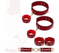 Ensemble de quatre accessoires de yoga rouges, ensemble d'entraînement de yoga