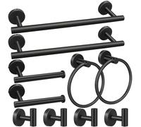Ensemble de quincaillerie de Salle de Bain, 10 pièces en Acier Inoxydable Noir Mat, Ensemble de matériel de Salle de Bain Comprenant des Barres Porte-Serviettes de 40,6 cm, des Supports de Papier