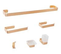 Ensemble de Quincaillerie de Salle de Bain 6 Pièces en Aluminium et Verre et Fin