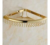 Ensemble De Quincaillerie De Salle De Bain en Or Porte-Serviettes Porte-Papier Toilette Crochet De Barre D’essuie-Mains Porte-Brosse De Toilette Ensemble D’Accessoires, Corner Shelf Basket