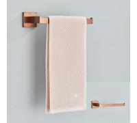 Ensemble de quincaillerie de salle de bain en or rose, crochet pour peignoir en acier inoxydable, barre pour serviette, porte-rouleau de papier toilette, anneau pour serviette, accessoires de salle