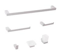 Ensemble de Quincaillerie de Salle de Bain Minimaliste 6 Pièces en Aluminium Mat