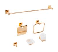 Ensemble de Quincaillerie de Salle de Bain Moderne 6 Pièces en Aluminium Brillan