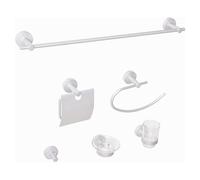 Ensemble de Quincaillerie de Salle de Bain Moderne 6 Pièces en Aluminium Mat ave