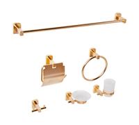Ensemble de Quincaillerie de Salle de Bain Moderne 6 Pièces en Aluminium Mat ave