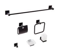 Ensemble de Quincaillerie de Salle de Bain Moderne 6 Pièces en Aluminium Mat ave