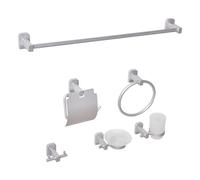 Ensemble de Quincaillerie de Salle de Bain Moderne 6 Pièces en Aluminium Mat ave