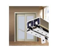 Ensemble de quincaillerie pour porte coulissante, kit de rail de dérivation pour portes doubles, rail de coffre en aluminium pour salle d'étude et placard de cuisine