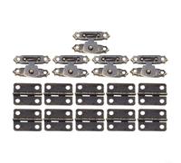 Ensemble de quincaillerie vintage de 15 pièces comprenant charnières, moraillon de verrouillage, clous et vis pour maison, bureau et meubles de magasin (bronze)