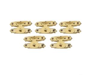 Ensemble de quincaillerie vintage de 15 pièces comprenant charnières, moraillon de verrouillage, clous et vis pour maison, bureau et meubles de magasin (doré)