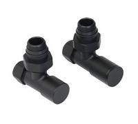 Ensemble de raccord pour radiateur Comodesign à angle droit incl. raccord 15 et 16mm avec bouton à commande manuelle mat noir 12-0036