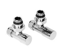 Ensemble de raccord pour radiateur Comodesign angle avec raccord 15 et 16 mm avec bouton à commande manuelle chrome 12-0030