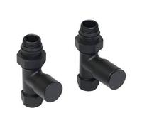 Ensemble de raccord pour radiateur Comodesign droit incl. raccord 15 et 16mm avec bouton à commande manuelle mat noir 12-0035
