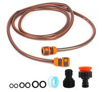 Ensemble de raccordement de tuyau pour enrouleur de tuyau d'arrosage, kit de raccord de tuyau comprenant filetage mâle de 1,9 cm, adaptateur de robinet 2 en 1, adaptateur d'extrémité de tuyau de 1,27