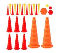 Ensemble de raccords hydrauliques coniques 22 pièces - Kit de joints en caoutchouc pour conduite d'huile et d'eau avec garniture personnalisée - Couleurs orange, jaune et rouge pour un usage