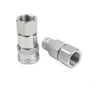 Ensemble de raccords rapides hydrauliques avec valve, convient pour NPT14 38 12 34, avec verrouillage à bille en acier et traitement zinc blanc pour une durabilité accrue (G1))