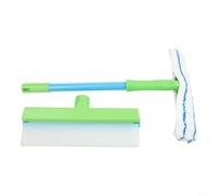 Ensemble de raclette en silicone pour des résultats constants sans traces sur les miroirs, les portes de douche et les pare-brise de voiture (bleu et blanc)