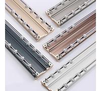 Ensemble de rails à 2 rails - Support de plafond en aluminium pour salon et chambre à coucher - Système coulissant rose d de 2,4 m et séparateur de pièce (5,50 m au total)
