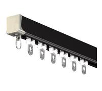 Ensemble de rails à rideaux en aluminium - 6,1 m, 4,9 m, 4,3 m, 3,7 m, 3 m, 2,4 m, 1,8 m - Séparateur de pièce coulissant sans couture pour installation au plafond personnalisée