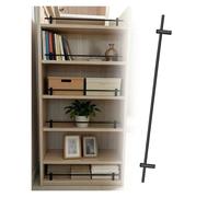 Ensemble de rails basculants, barre de garde-corps, tige de garde-corps for étagère flottante de 11 à 43 pouces de long, garde-corps décoratif de clôture d'armoire(Black,52cm (20.47 inches))