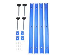 Ensemble de rails de guidage à l'emplacement, rail de montage, rail de diapositives, rail en aluminium Guide de mitre T-Rail pour la table de scie du bois, bleu
