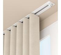 Ensemble de rails de plafond invisibles - Barre de séparation pré-assemblée ultra fine de 9.7ft / 296 cm en blanc - Idéal pour les traitements de fenêtre sans couture et les cloisons de séparation
