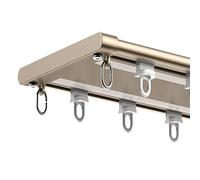 Ensemble de rails de plafond robustes de 400 cm, double rail en aluminium, support de plafond réglable pour rideaux lourds, idéal pour la maison et le bureau (champagne)