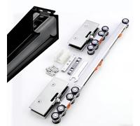 Ensemble de rails de porte coulissante en verre robuste avec fermeture douce, rail en alliage d'aluminium épais, matériel robuste pour terrasse, cuisine, placard, séparateur de pièce