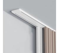 Ensemble de rails de rideau - Séparateur de pièce double avec rouleaux silencieux pour une utilisation intensive dans le salon, la chambre, le placard et les portes coulissantes, 1 m, gris