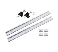 Ensemble de rails en T en aluminium 400 mm robuste résistant à la corrosion | Fabriqué en alliage d'aluminium anodisé, haute résistance, résistant à la déformation, durable, argenté