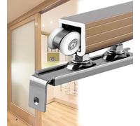 Ensemble de rails et de quincaillerie pour porte coulissante cachée pour porte de grange simple en bois (50,8 à 152,4 cm 176 cm) - Solution complète de quincaillerie pour porte coulissante