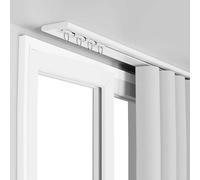 Ensemble de rails rideau plafond, tringles à rideaux silencieuses, séparateur pièce, douche for salon, chambre coucher(White,5.6FT/170CM)