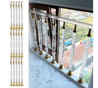 Ensemble de rampe d'escalier (5, 10, 15 ou 20 pièces) avec balustrades en acrylique transparent de 6 cm de diamètre pour escaliers, rampes d'escalier intérieures et poteaux de main courante.