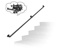 Ensemble de rampe d'escalier - Garde-corps en fer durable pour la sécurité intérieure/extérieure, supporte 200 kg pour une protection sûre et élégante des escaliers