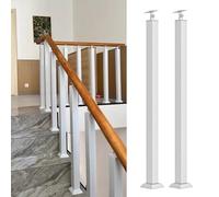 Ensemble de rampe d'escalier réglable en métal - 1/2/5/10 pièces pour poteaux carrés - Axe d'escalier blanc intérieur/extérieur avec vis - il pour la sécurité et le style
