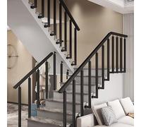 Ensemble de rampe d'escalier réglable en métal - Poteaux de balustre latéraux avec trou carré creux, comprend des connecteurs et des vis pour une installation facile - Idéal pour une utilisation en